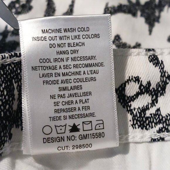 Joe's High Water Ankle Jeans Womens 32 White/Black Abstract Print Denim Pants - Picture 9 of 10